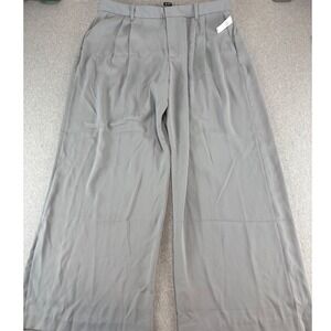 GAP Pleated Trousers Womens Size 20 Wide Leg XXL Gray Career Office Casual Pants